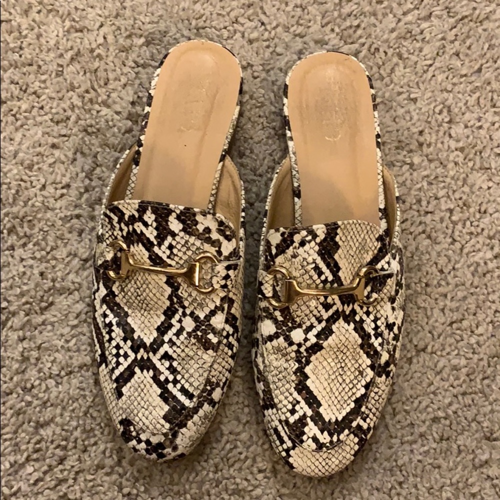 ASOS Snakeskin Horsebit mules